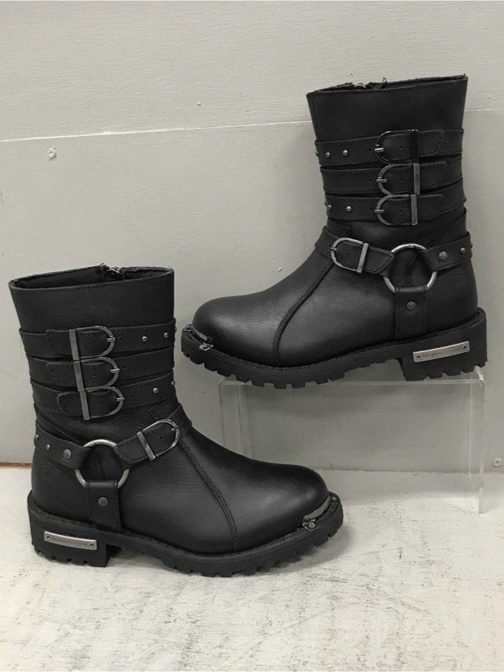 NWOT Milwaukee Leather 9” 3 Buckle Harness Riding Boot w/Inside Zipper    Size 8
